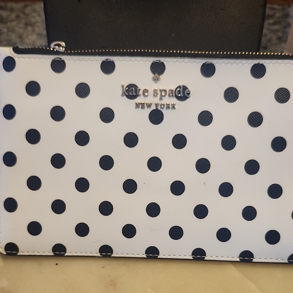 Kate Spade Staci DotDotDot Black & White Polka Dot Wristlet Wallet/Clutch